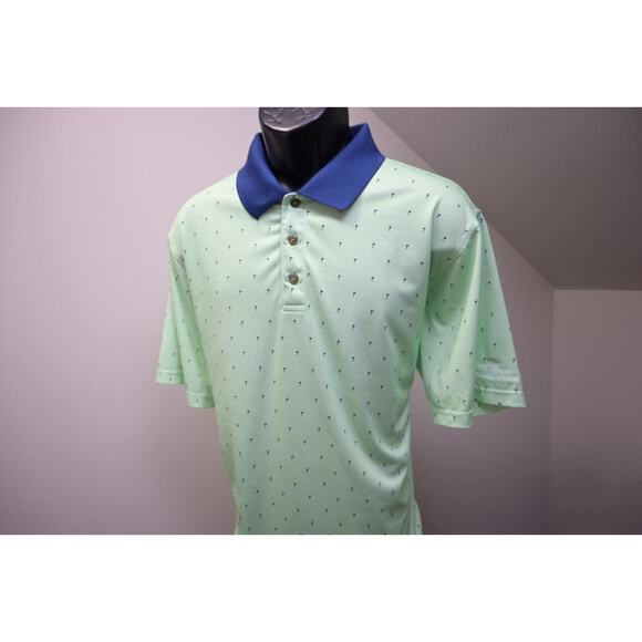Pebble Beach Golf Polo Shirt Flags Green Athletic Short Sleeve Mens Sz XL - Picture 1 of 6